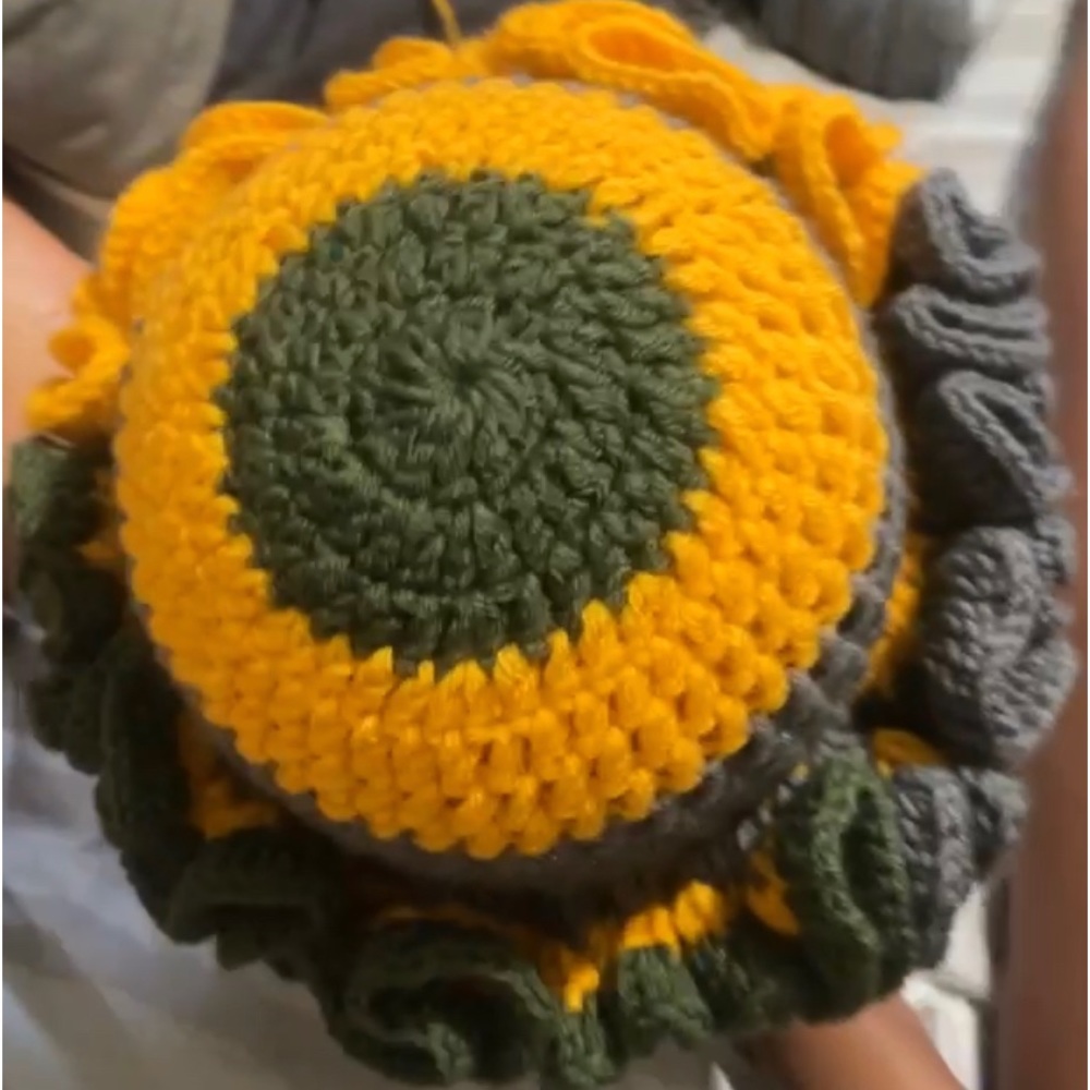 Crochet ruffle hat B.K.A Chelly Hat